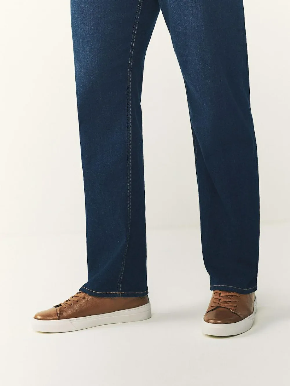 Outlet Next Smart Casual Toe Cap Leather Longline Trainers Tan Brown