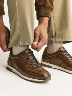 Next Tan Brown Smart Leather Trainers^ Shoes