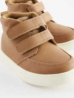 Sale Next Standard Fit (F) Warm Lined Touch Fastening Boots Tan Brown