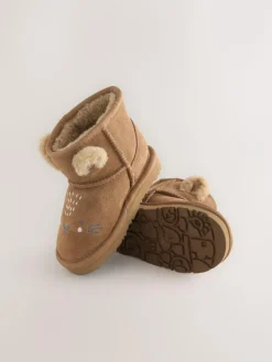 Hot Next Tan Brown Standard Fit (F) Suede Pull On Boots