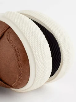 Best Next Standard Fit (F) Two Strap Touch Fastening Trainers Tan Brown