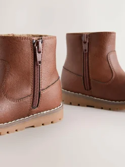 Next Tan Brown Standard Fit (F) Chelsea Zip Tassel Ankle Boots^ Boots|Baby Boots