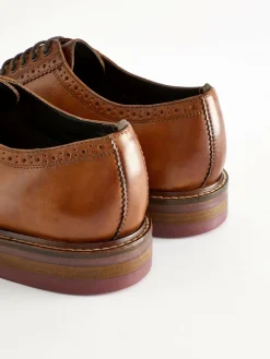 Next Standard Fit Leather Contrast Sole Chunky Brogues Shoes^ Shoes