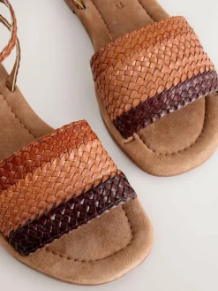 Next Standard/Wide Fit Woven Flat Sandals^Women Wide Fit & Extra Wide Fit