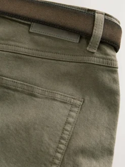 Next Straight Fit Signature Belted Jeans Tan Brown