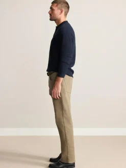 Next Straight Fit Signature Belted Jeans Tan Brown