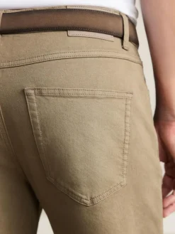 Next Straight Fit Signature Belted Jeans Tan Brown