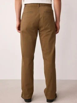 Online Next Tan Brown Straight Fit Stretch Chinos Trousers