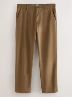 Online Next Tan Brown Straight Fit Stretch Chinos Trousers