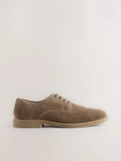 Next Suede Derby Shoes Tan Brown