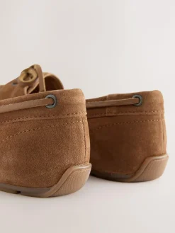 Next Standard Fit Leather Round Toe Boat Shoes^Women Flats|Wide Fit & Extra Wide Fit