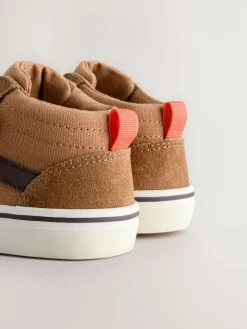 Best Next Suede Touch Fastening High Top Trainers Tan Brown