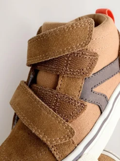 Best Next Suede Touch Fastening High Top Trainers Tan Brown
