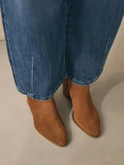 Next Western Block Heel Ankle Boots^Women Wide Fit & Extra Wide Fit