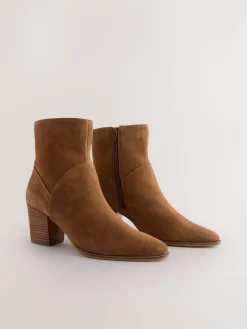 Next Western Block Heel Ankle Boots^Women Wide Fit & Extra Wide Fit