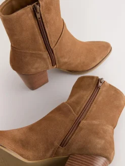 Next Western Block Heel Ankle Boots^Women Wide Fit & Extra Wide Fit