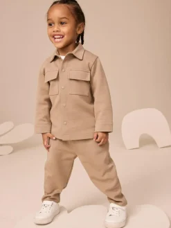 Next Tan Brown T-Shirt And Joggers 3 Piece Set (3mths-7yrs)^BOY Sets & Co-Ords|Sets & Co-Ords