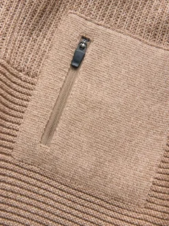 Next Tan Brown Utility Knitted Hoodie (3-16yrs)^BOY Sweatshirts & Hoodies|Knitwear & Sweaters