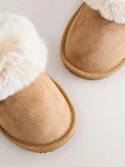 Next Tan Brown Warm Lined Mule Slippers^ Baby Boots|Boots
