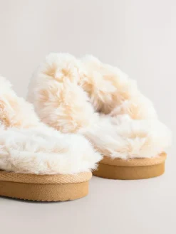 Next Tan Brown Warm Lined Mule Slippers^ Baby Boots|Boots