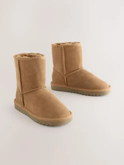 Hot Next Water Repellent Suede Pull On Boots Tan Brown
