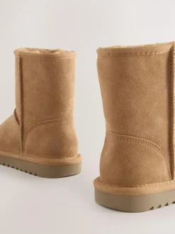 Hot Next Water Repellent Suede Pull On Boots Tan Brown