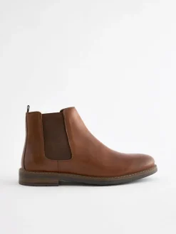 Online Next Waxy Leather Chelsea Boots Tan Brown