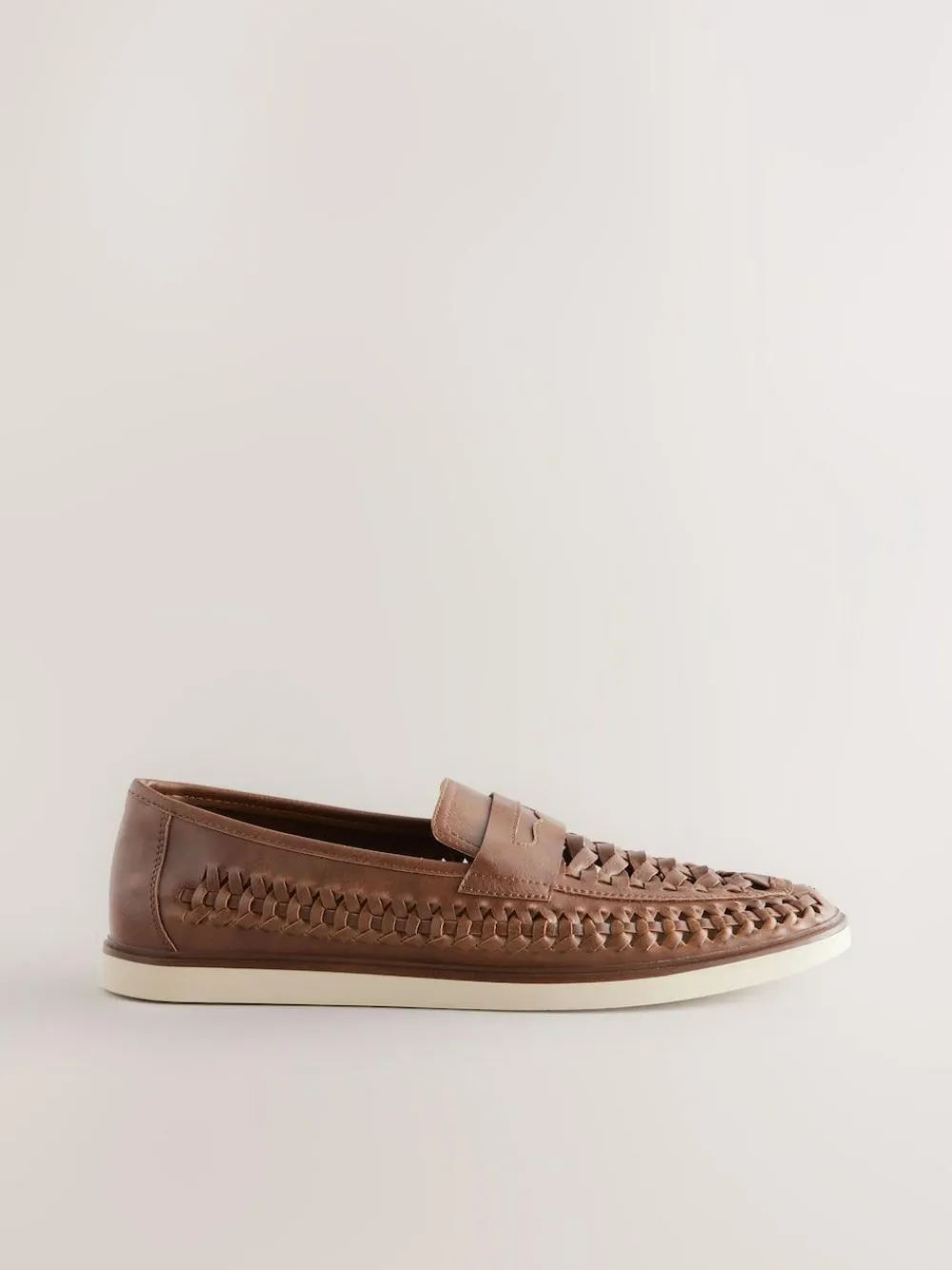 New Next Weave Loafers Tan Brown