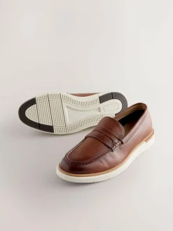 Online Next Wedge Loafers Tan Brown