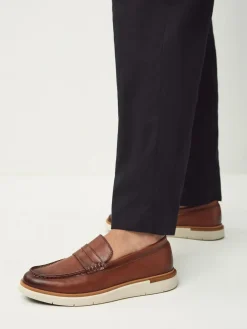 Online Next Wedge Loafers Tan Brown