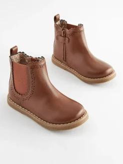 Next Wide Fit (G) Chelsea Ankle Boots Tan Brown