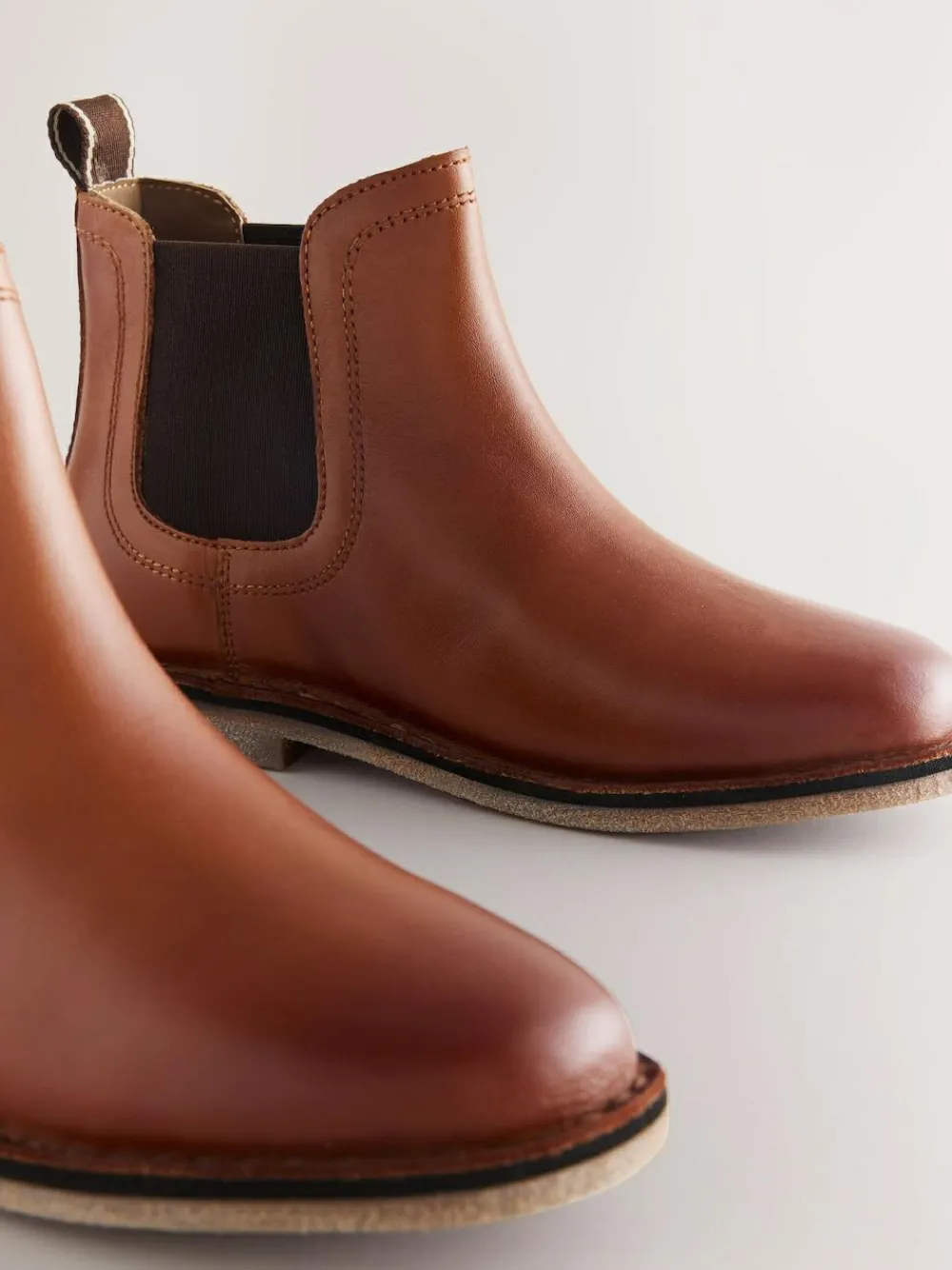 Next Tan Brown Wide Fit (G) Leather Chelsea Boots^BOY Occasionwear|Boots