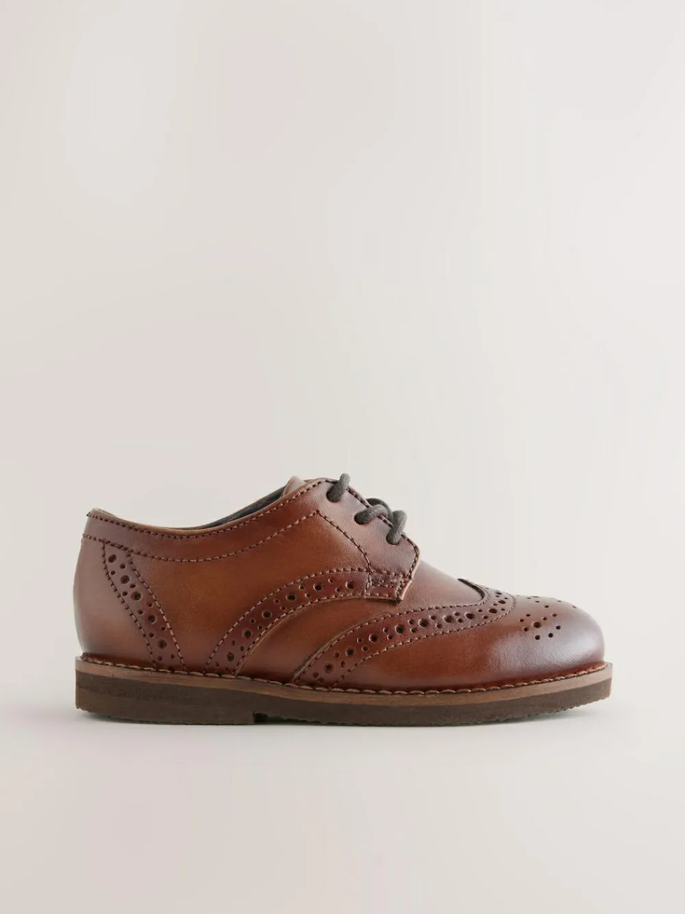Next Tan Brown Wide Fit (G) Smart Leather Brogue Shoes^BOY Shoes|Occasionwear