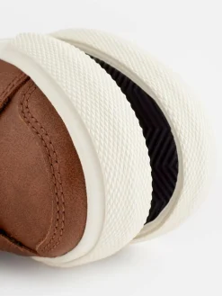 Best Next Wide Fit (G) Two Strap Touch Fastening Trainers Tan Brown