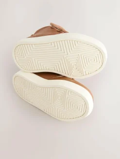 Best Next Wide Fit (G) Warm Lined Touch Fastening Boots Tan Brown