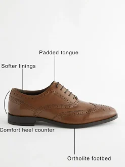 Next Wide Fit Leather Oxford Brogue Shoes^ Occasionwear|Shoes