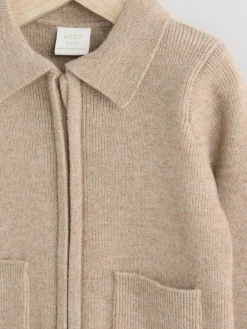 Next Zip front knitted Shacket (0mths-2yrs)^BOY Baby Winter Clothing|Knitwear