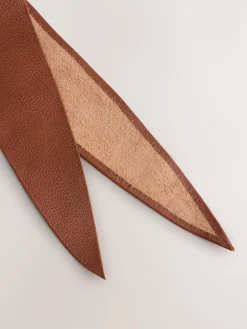 Next Tan Knot Detail Wide Leather Belt