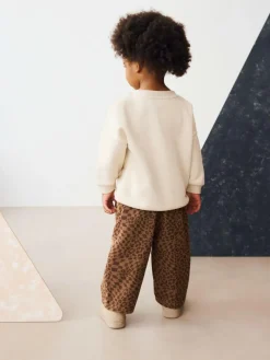 Next Tan Leopard Print Printed Pull On Wide Trousers (3mths-7yrs)^BOY Pants & Leggings|Joggers