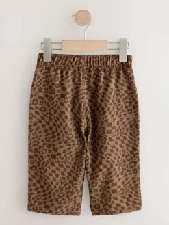 Next Tan Leopard Print Printed Pull On Wide Trousers (3mths-7yrs)^BOY Pants & Leggings|Joggers