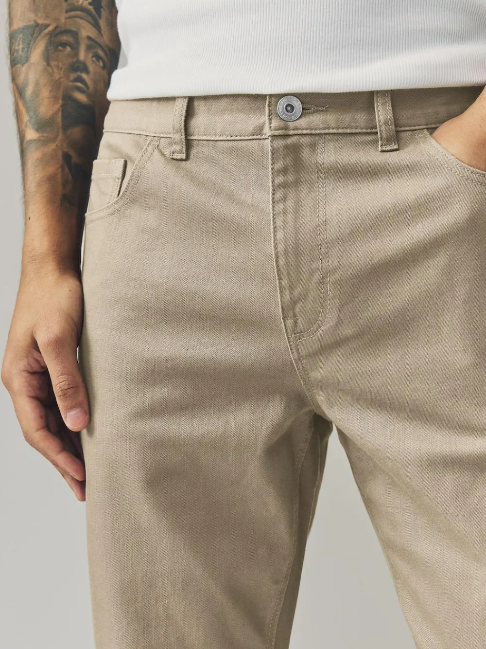 Discount Next Tan Single Slim Fit Classic Stretch Jeans