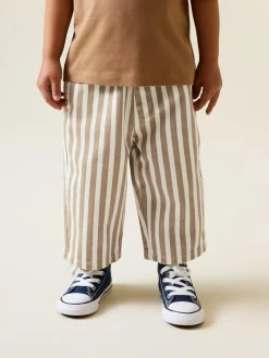 Clearance Next Tan/White Stripe Printed Pull On Wide Trousers (3mths-7yrs)