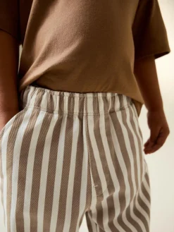 Clearance Next Tan/White Stripe Printed Pull On Wide Trousers (3mths-7yrs)