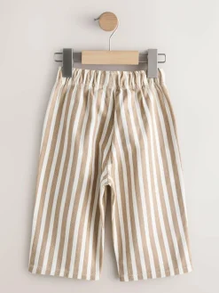 Clearance Next Tan/White Stripe Printed Pull On Wide Trousers (3mths-7yrs)