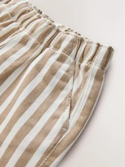 Clearance Next Tan/White Stripe Printed Pull On Wide Trousers (3mths-7yrs)