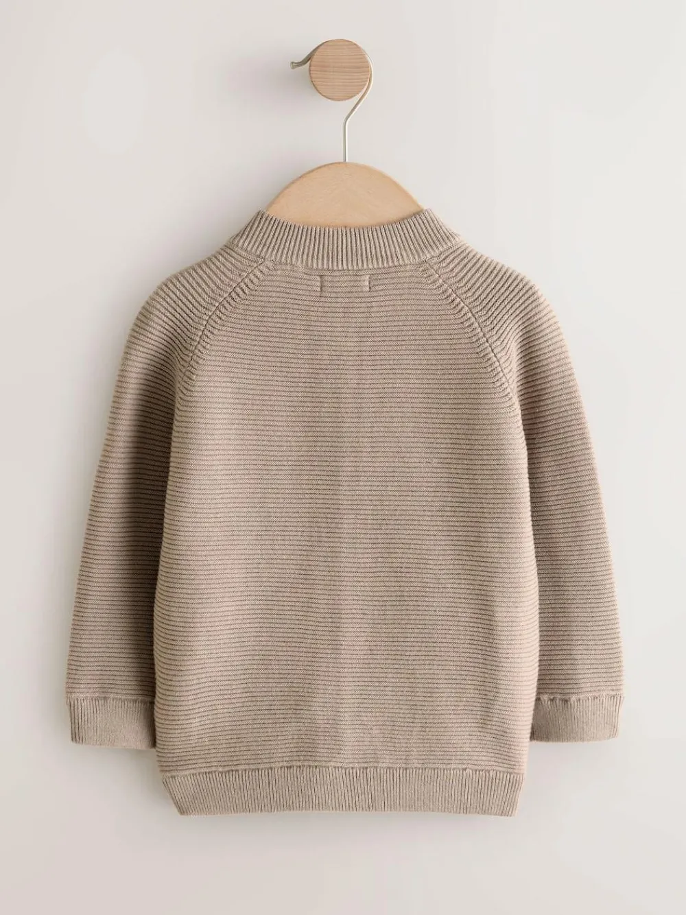 Next Taupe Brown Zip Through Cardigan (3mths-7yrs)^BOY Knitwear & Sweaters|Knitwear