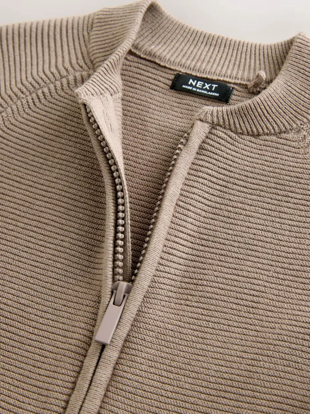 Next Taupe Brown Zip Through Cardigan (3mths-7yrs)^BOY Knitwear & Sweaters|Knitwear