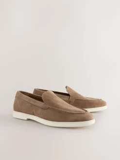 New Next Taupe Suede Loafers