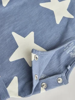 Best Next Teal Blue 100% Cotton Baby Rompers 4 Pack