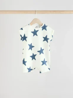 Best Next Teal Blue 100% Cotton Baby Rompers 4 Pack